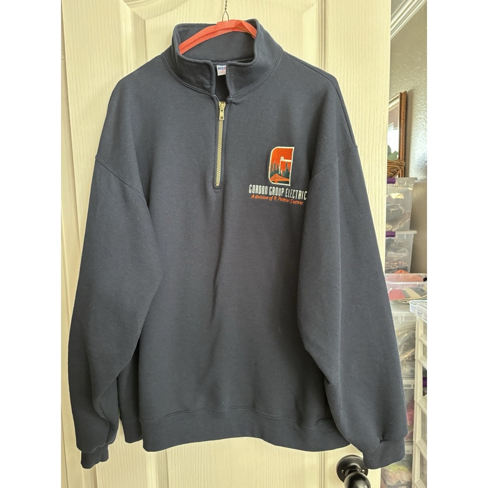 Vintage‎ Heavy Duty Quarter Zip Sweatshirt With Electric Logo 2911